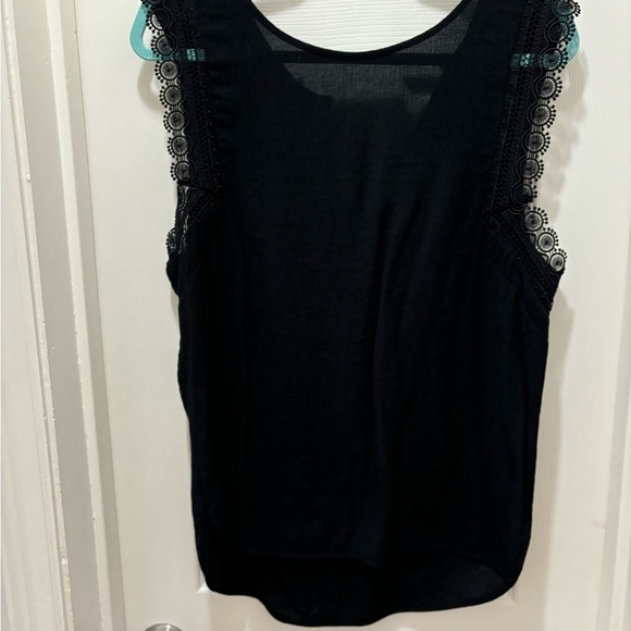 Molly Bracken Tops - Molly Backen Black Lace Trim Women's Top